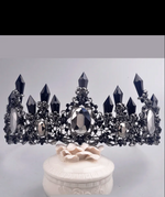 Load image into Gallery viewer, Obsidian Majesty Crown β Black Tiara with Black Spire Crystals