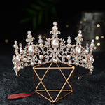 Load image into Gallery viewer, Baroque Luxury Rose Gold Crystal Pearls Bridal Tiaras Crown Rhinestone Pageant Diadem Headbands