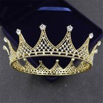 Load image into Gallery viewer, Vintage Crystal Crown King Queen Wedding Tiara Pageant Prom Headpiece Men Hair Ornaments