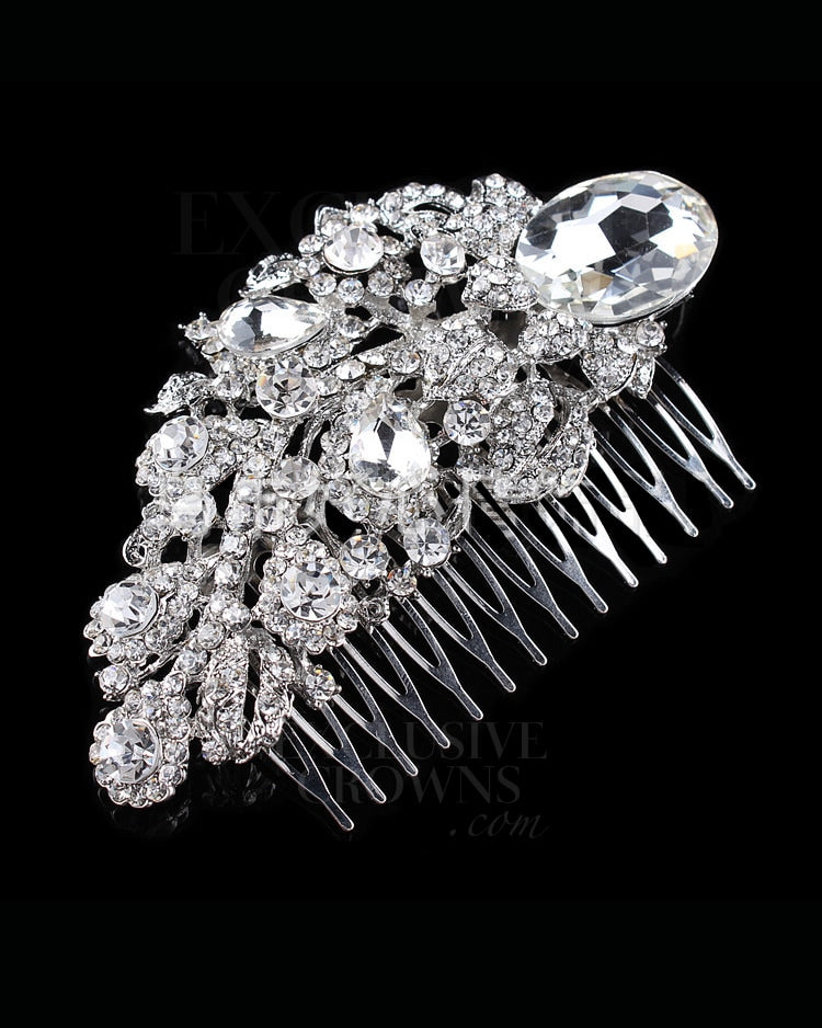  Balacoo Crystal Double Hair Comb bride hair