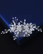 Load image into Gallery viewer, Jasmine Floral Comb - Rhinestone Exclusive Crowns