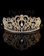 Load image into Gallery viewer, Bridal Rhinestone Tiara Love Gold & Silver - Rhinestone Exclusive Crowns