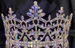 Load image into Gallery viewer, Vanessa Series-3.5″ Wide Span Aurora Borealis Rhinestone Crown