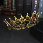 Load image into Gallery viewer, Vintage Crystal Crown King Queen Wedding Tiara Pageant Prom Headpiece Men Hair Ornaments