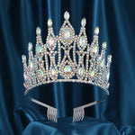 Load image into Gallery viewer, Iridescent Aurora Princess Crown – Stunning AB Stone Tiara for Pageants, Weddings &amp; Special Events
