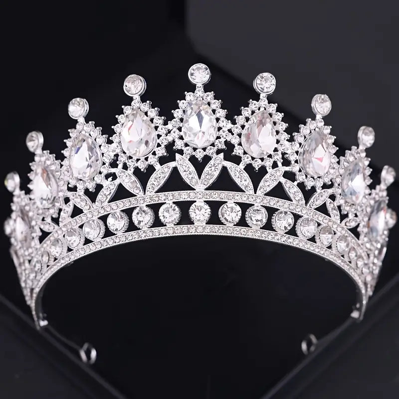 Sparkling Rhinestone Crown – Elegant Princess Tiara for Weddings, Pageants, Birthdays & Bridal Glamour