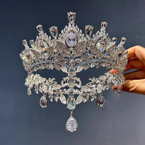 Baroque Tiaras and Crowns Women Accessories Wedding Headdress Engagement Hair Ornaments Bridal Hairbands Crystal Crown AN452