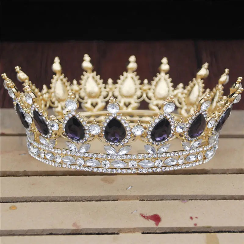 Crystal Vintage Royal Queen King Tiaras and Crowns Men/Women Pageant Prom Diadem Hair Ornaments Wedding Hair Jewelry Accessories EX