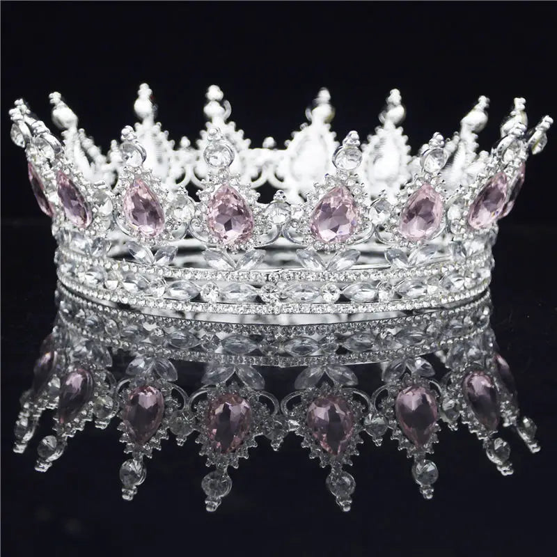 Crystal Vintage Royal Queen King Tiaras and Crowns Men/Women Pageant Prom Diadem Hair Ornaments Wedding Hair Jewelry Accessories EX