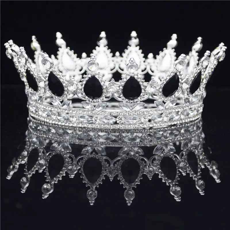 Crystal Vintage Royal Queen King Tiaras and Crowns Men/Women Pageant Prom Diadem Hair Ornaments Wedding Hair Jewelry Accessories EX