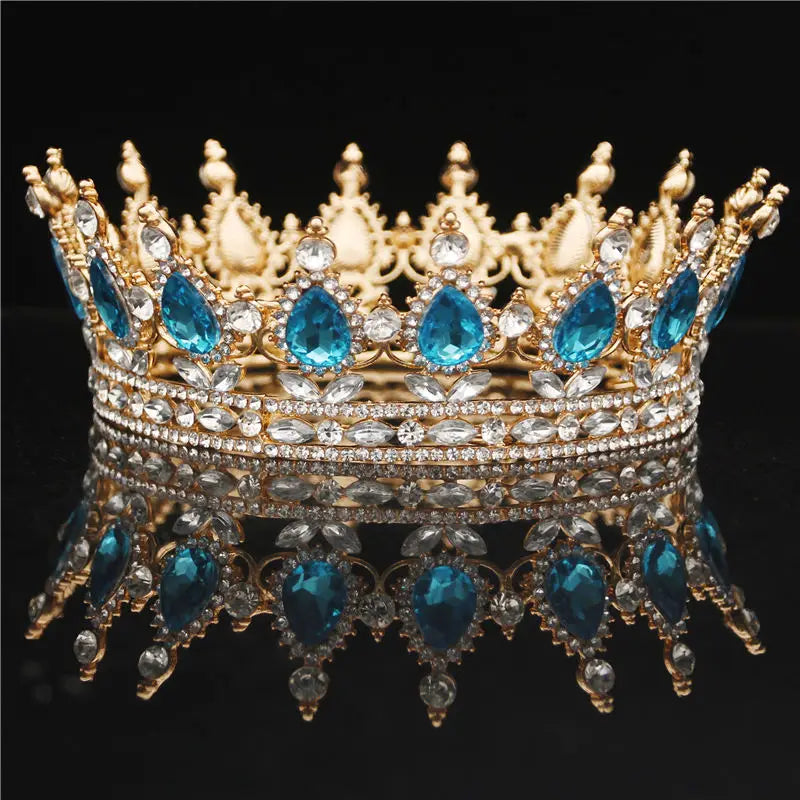 Crystal Vintage Royal Queen King Tiaras and Crowns Men/Women Pageant Prom Diadem Hair Ornaments Wedding Hair Jewelry Accessories EX