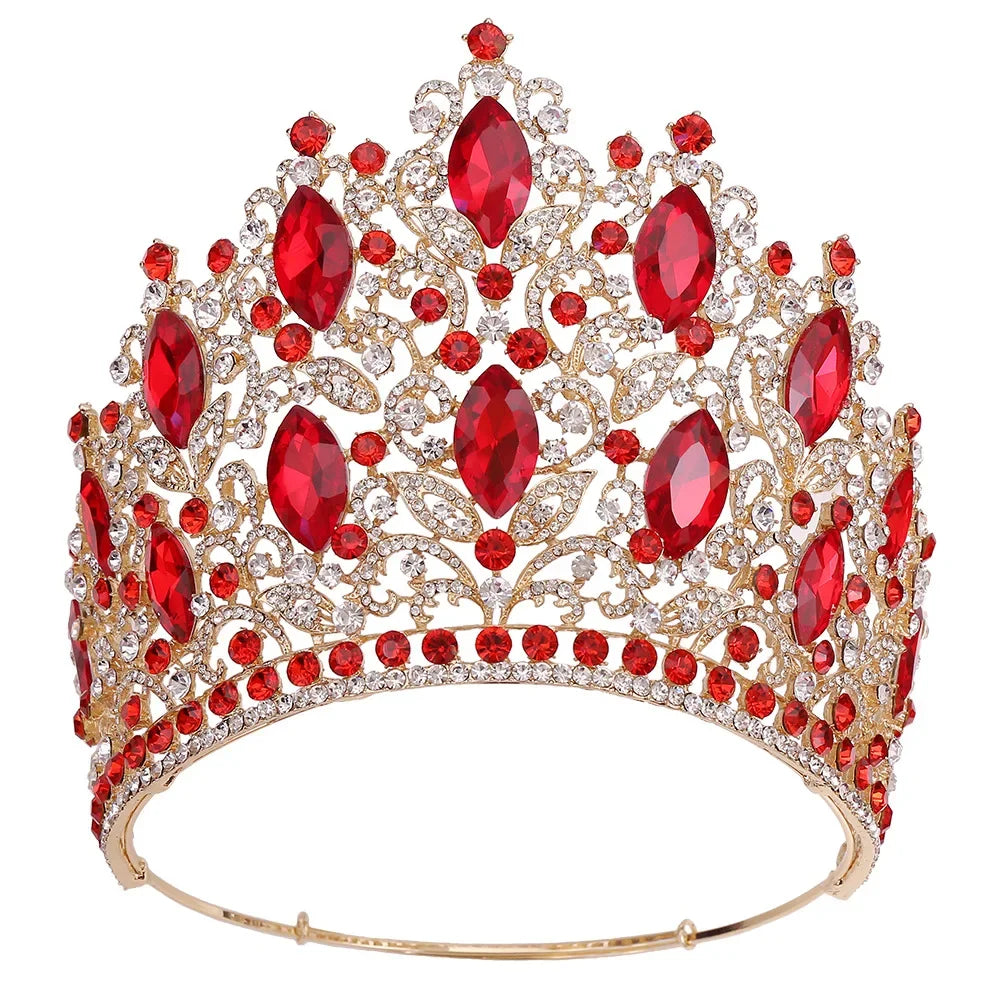 Luxury High Quality Royal Queen Wedding Crown for Women Large Crystal Banquet Tiara Party Costume Hair Jewelry Accessories EX