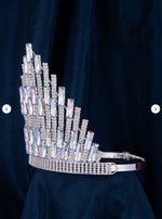 Load image into Gallery viewer, Penelope Series Fully Round Rhinestone Crown Aurora Borealis 8&quot;
