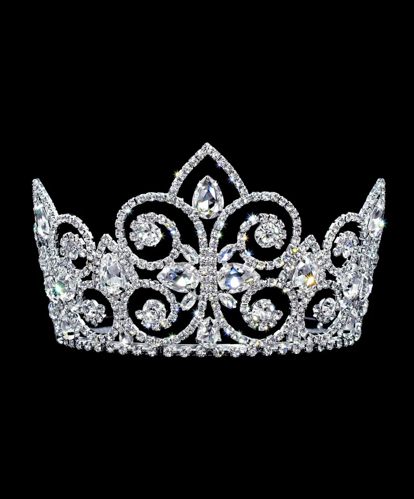 The Severeigh Enchanting Swirl Tiara – 3-Inch Silver Headpiece with Combs