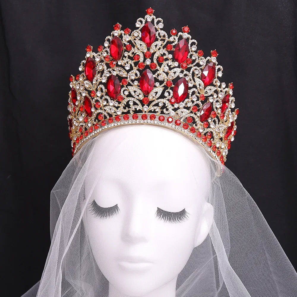 Luxury High Quality Royal Queen Wedding Crown for Women Large Crystal Banquet Tiara Party Costume Hair Jewelry Accessories EX