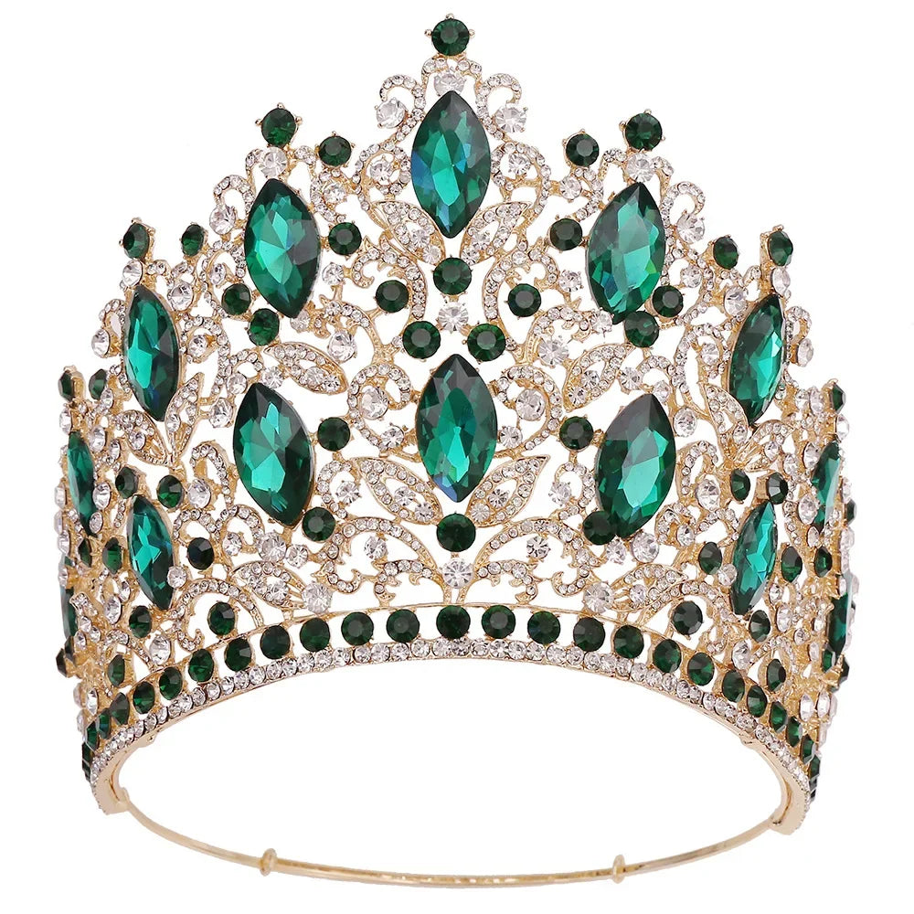 Luxury High Quality Royal Queen Wedding Crown for Women Large Crystal Banquet Tiara Party Costume Hair Jewelry Accessories EX