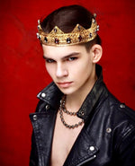 Load image into Gallery viewer, King Crown, Male Crown, Medieval Crown, Custom Crown, Party Crown, Mens Crown, CosPlay, Kings Costume, Rapper Crown, King Crown, Queen Crown
