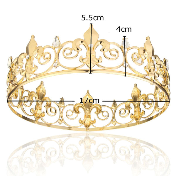 Circle Prom Crown Round Imperial Rhinestone Tiara (FACTORY)