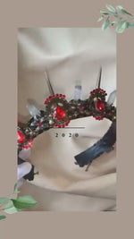 Load and play video in Gallery viewer, Red Spiked Crown, Crystal Tiara
