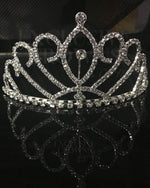 Load image into Gallery viewer, Princess Tiara Silver Crown - Rhinestone Exclusive Crowns
