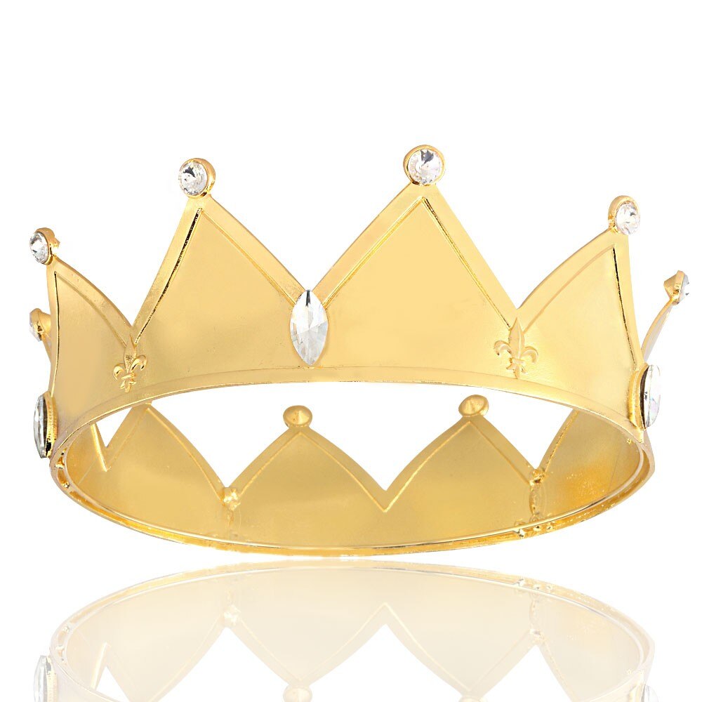 Baroque Gold Color Tiaras Vintage Royal King Crown Prince Hair Accessories Men And Women Birthday Crown