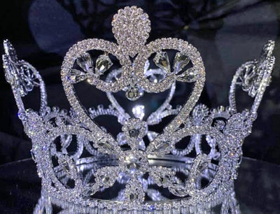 Damian Series Rhinestone Crown - Rhinestone Exclusive Crowns