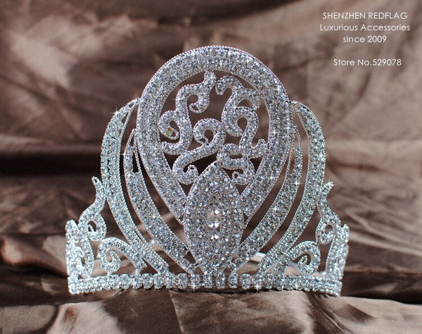 Luxurious Queen Crown Handmade Bridal Wedding 5" Rhinestone Princess (Wholesale)
