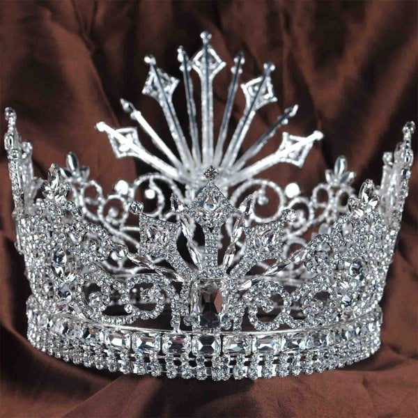 Classic Crown Round Handmade Crystal Rhinestones High