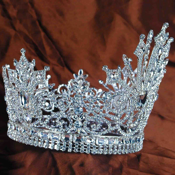 Classic Crown Round Handmade Crystal Rhinestones High