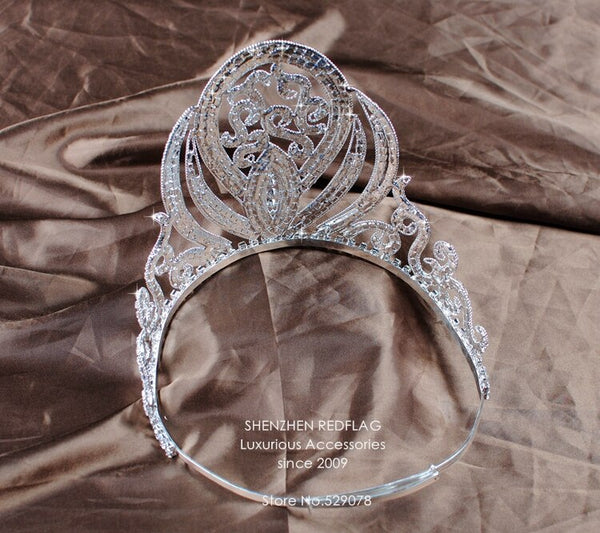 Luxurious Queen Crown Handmade Bridal Wedding 5" Rhinestone Princess (Wholesale)