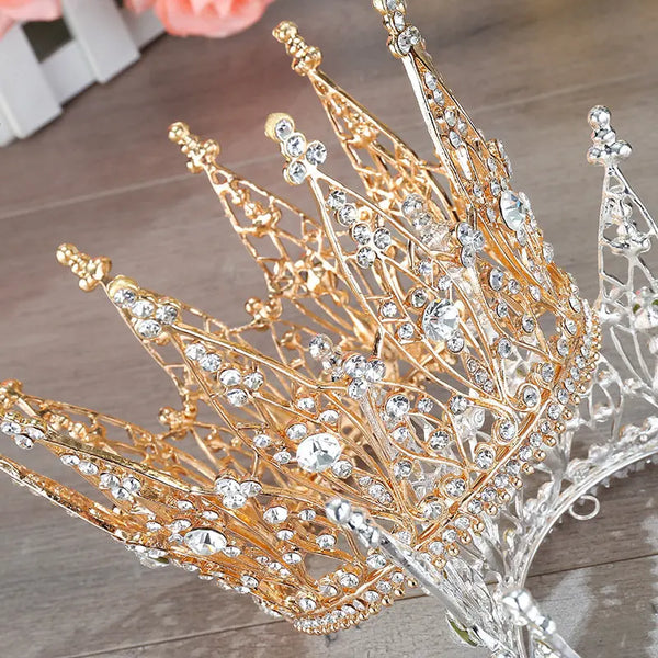 Fashion Pageant Bride Tiara Rhinestone Crown hair accessories Wedding hair jewelry Show dress Headdress Queen Diadem Prom