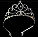 Load image into Gallery viewer, Princess Tiara Silver Crown - Rhinestone Exclusive Crowns
