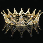 Load image into Gallery viewer, Vintage Crystal Crown King Queen Wedding Tiara Pageant Prom Headpiece Men Hair Ornaments
