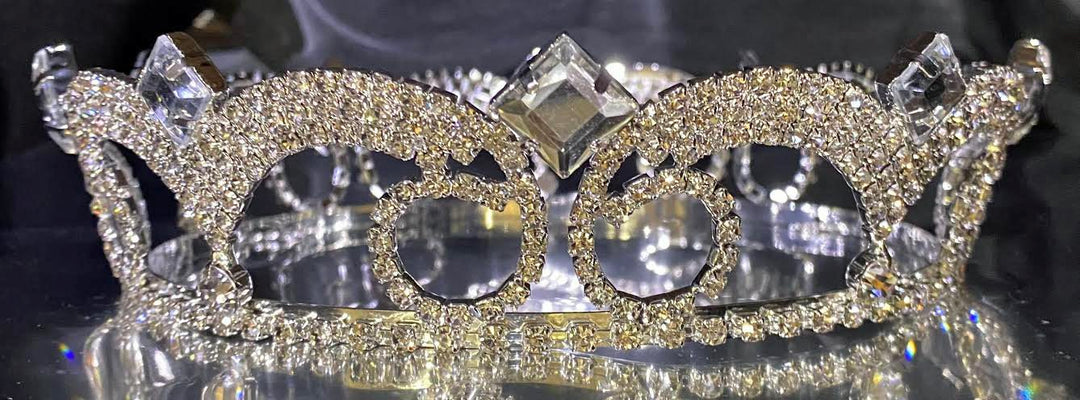 Alex Series Rhinestone Crown Fully Round Crown - Rhinestone Exclusive Crowns