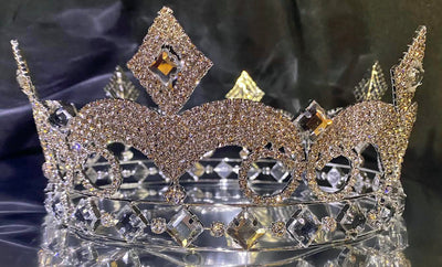 Alex Series 3″x7.5” Fully Round Crown - Rhinestone Exclusive Crowns