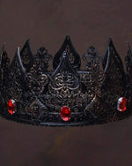 Load image into Gallery viewer, Black Red King Gothic Crown Garnet - Exclusive Crowns
