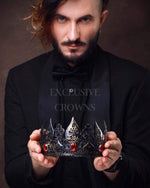 Load image into Gallery viewer, Black Red King Gothic Crown Garnet - Exclusive Crowns
