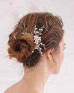 Load image into Gallery viewer, Maddie Bridal Hair Comb Gold - Rhinestone Exclusive Crowns
