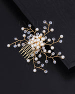 Load image into Gallery viewer, Maddie Bridal Hair Comb Gold - Rhinestone Exclusive Crowns
