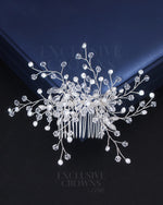 Load image into Gallery viewer, Laurel Crystal Hair Comb Silver - Rhinestone Exclusive Crowns
