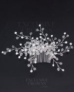 Load image into Gallery viewer, Laurel Crystal Hair Comb Silver - Rhinestone Exclusive Crowns
