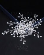 Load image into Gallery viewer, Laurel Crystal Hair Comb Silver - Rhinestone Exclusive Crowns
