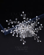 Load image into Gallery viewer, Laurel Crystal Hair Comb Silver - Rhinestone Exclusive Crowns
