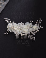 Load image into Gallery viewer, Anastasia Floral Hair Comb - Rhinestone Exclusive Crowns
