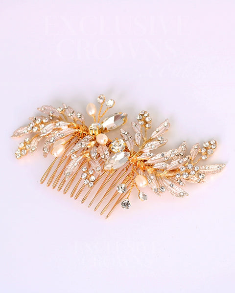 Lilian Bridal Hair Comb - Rhinestone Exclusive Crowns