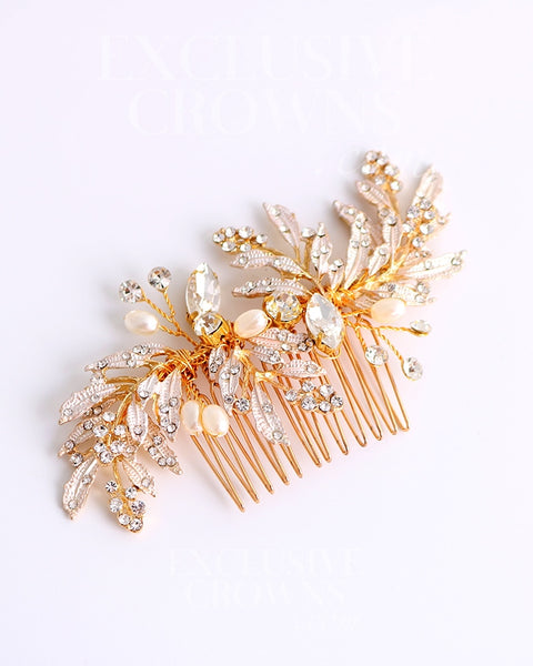 Lilian Bridal Hair Comb - Rhinestone Exclusive Crowns