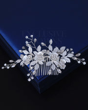 Jasmine Floral Comb - Rhinestone Exclusive Crowns