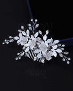 Load image into Gallery viewer, Jasmine Floral Comb - Rhinestone Exclusive Crowns
