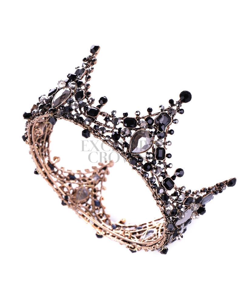 Vintage Black Crystal Tiara Crown - Rhinestone Exclusive Crowns