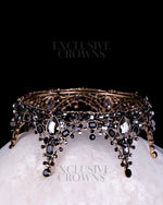 Load image into Gallery viewer, Vintage Black Crystal Tiara Crown - Rhinestone Exclusive Crowns
